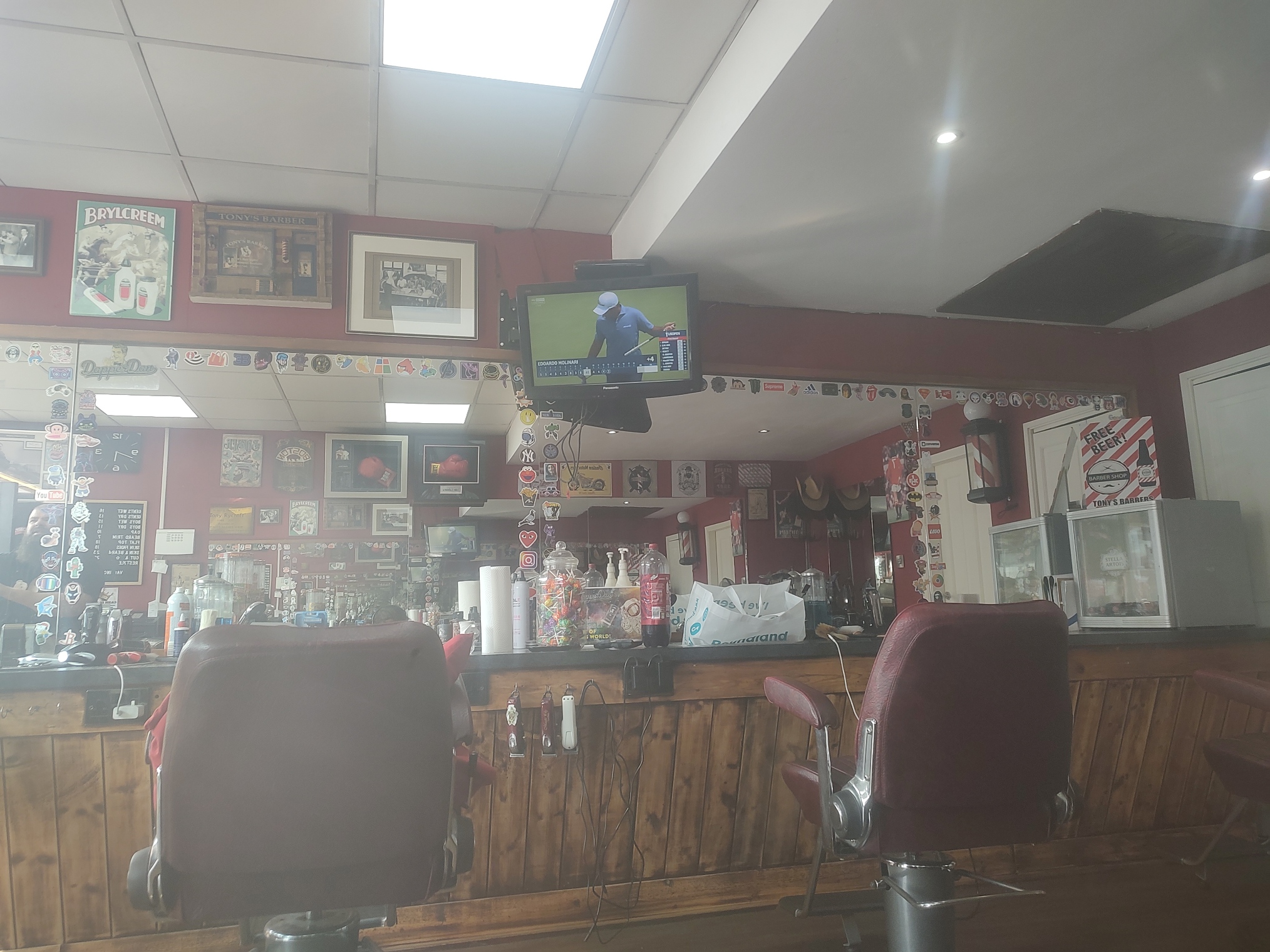 At my barbers' Tony's.